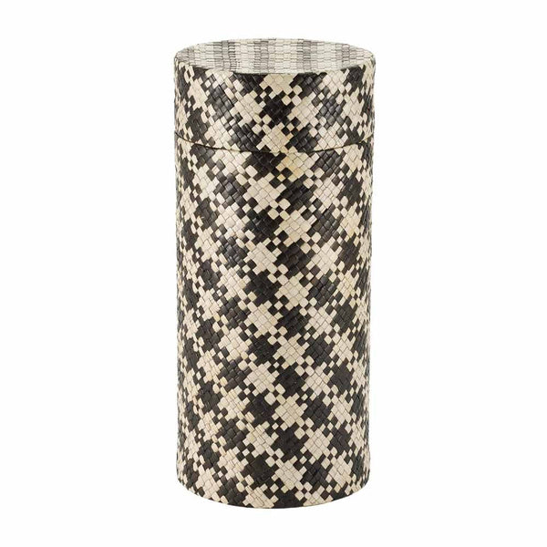 At Peace Memorials Woven Naturals Palm Black/Tan Scattering Urn for Ashes 200 cubic inches