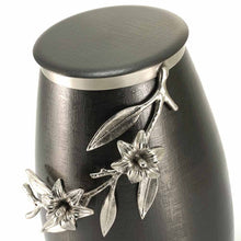 Load image into Gallery viewer, At Peace Memorials Windsong Lily Slate/Pewter, Cremation urn for ashes 205 Cubic inches
