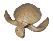 Load image into Gallery viewer, Natural Biodegradable Paper Turtle Urn,Hand Crafted Adult Funeral Cremation Urn
