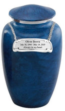 Load image into Gallery viewer, At Peace Memorials Classic Blue Cremation Urn for ashes 200 CI
