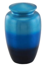 Load image into Gallery viewer, At Peace Memorials Blue Ombre Cremation Urn for ashes 200 CI
