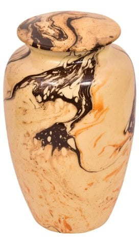 At Peace Memorials Tie-Dye Alloy Beige Cremation Urn for ashes 200 CI