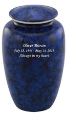 Load image into Gallery viewer, At Peace Memorials Classic Navy Cremation Urn for ashes 200 CI
