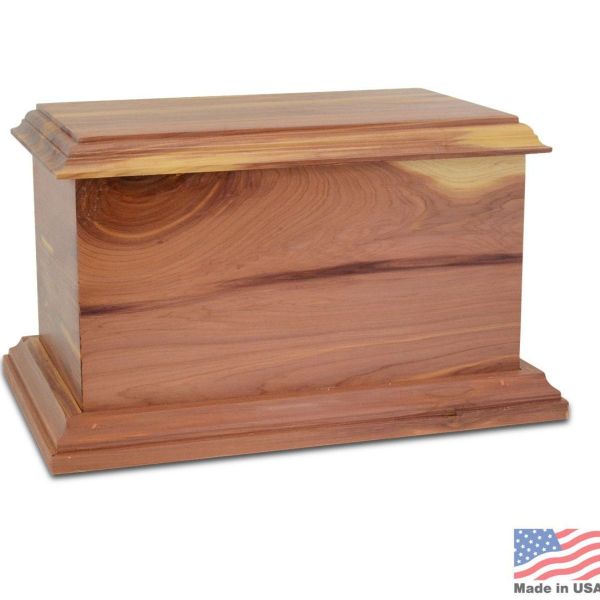 Rainier Cedar Wood Urn 280 Cubic Inches Bottom Loading