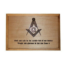 Load image into Gallery viewer, Large/Adult 220 Cubic Inch Wood Masons Free Mason Cremation Urn-Made in USA
