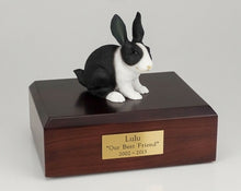 Load image into Gallery viewer, Rabbit Black &amp; White Figurine Pet Cremation Urn Avail 3 Different Color/4 Sizes
