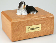 Load image into Gallery viewer, Bearded Collie Pet Funeral Cremation Urn Avail in 3 Different Colors &amp; 4 Sizes
