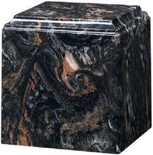 Load image into Gallery viewer, Large/Adult 280 Cubic Inch Mission Black Cultured Marble Cube Cremation Urn
