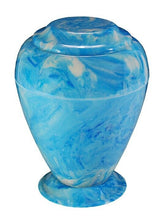 Load image into Gallery viewer, Large 235 Cubic Inch Georgian Vase Sky Blue Cultured Marble Cremation Urn
