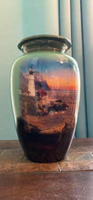 Load image into Gallery viewer, Large/Adult 210 Cubic Inch Metal Lighthouse Funeral Cremation Urn for Ashes
