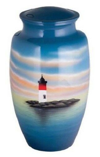 Large/Adult 200 Cubic Inch Lighthouse Beacon Aluminum Cremation Urn for Ashes