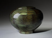 Load image into Gallery viewer, Peony Green Oak Wood Adult Funeral Cremation Urn, 225 Cubic Inches
