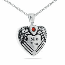 Load image into Gallery viewer, Miss You Heart Stainless Steel Pendant/Necklace Funeral Cremation Urn for Ashes
