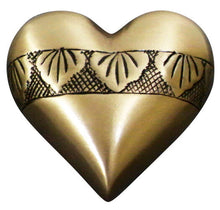 Load image into Gallery viewer, Brass Dignity 3 Cubic Inches Keepsake Heart Funeral Cremation Urn
