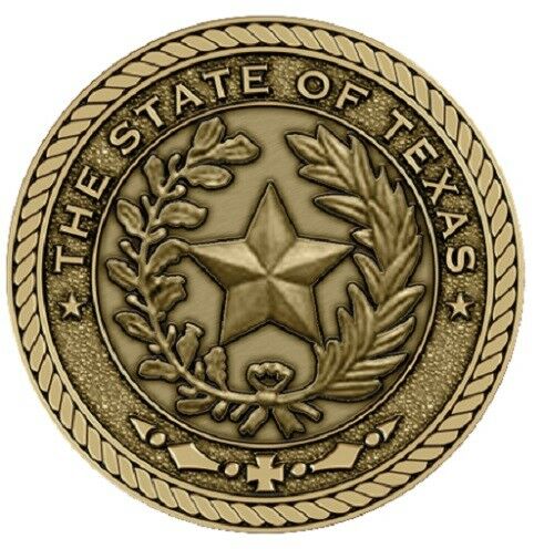 State of Texas Medallion for Box Cremation Urn/Flag Case - 4 Inch Diameter