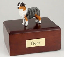 Load image into Gallery viewer, Australian Shepherd Pet Funeral Cremation Urn Avail in 3 Diff Colors &amp; 4 Sizes
