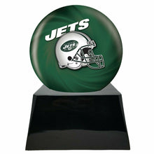 Load image into Gallery viewer, Large/Adult 200 Cubic Inch New York Jets Metal Ball on Cremation Urn Base
