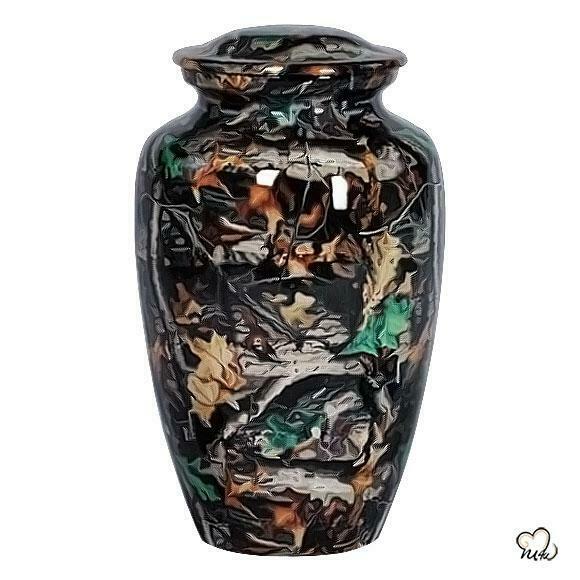 Large/Adult 200 Cubic Inch Camouflage Metal Funeral Cremation Urn for Ashes