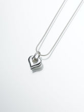 Load image into Gallery viewer, Sterling Silver Puff Heart w Loop Memorial Jewelry Pendant Funeral Cremation Urn
