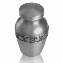 Load image into Gallery viewer, Small/Keepsake 4 Cubic Inches Pewter Stars Brass Funeral Cremation Urn for Ashes
