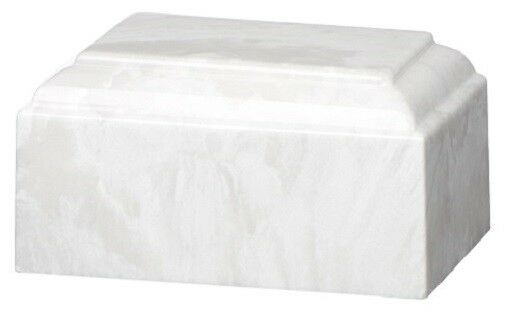 Small/Keepsake 22 Cubic Inch White Tuscany Cultured Marble Funeral Cremation Urn