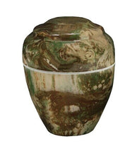 Load image into Gallery viewer, Small/Keepsake 18 Cubic Inch Camo Vase Cultured Marble Cremation Urn for Ashes
