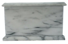 Load image into Gallery viewer, Large/Adult 240 Cubic Inches White Evermore Rectangle Natural Marble Urn
