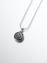 Load image into Gallery viewer, Sterling Silver Filigree Round Memorial Jewelry Pendant Funeral Cremation Urn
