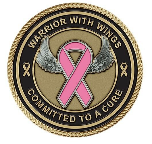 Breast Cancer (Pink Ribbon) Medallion for Box Cremation Urn/Flag Case - 3