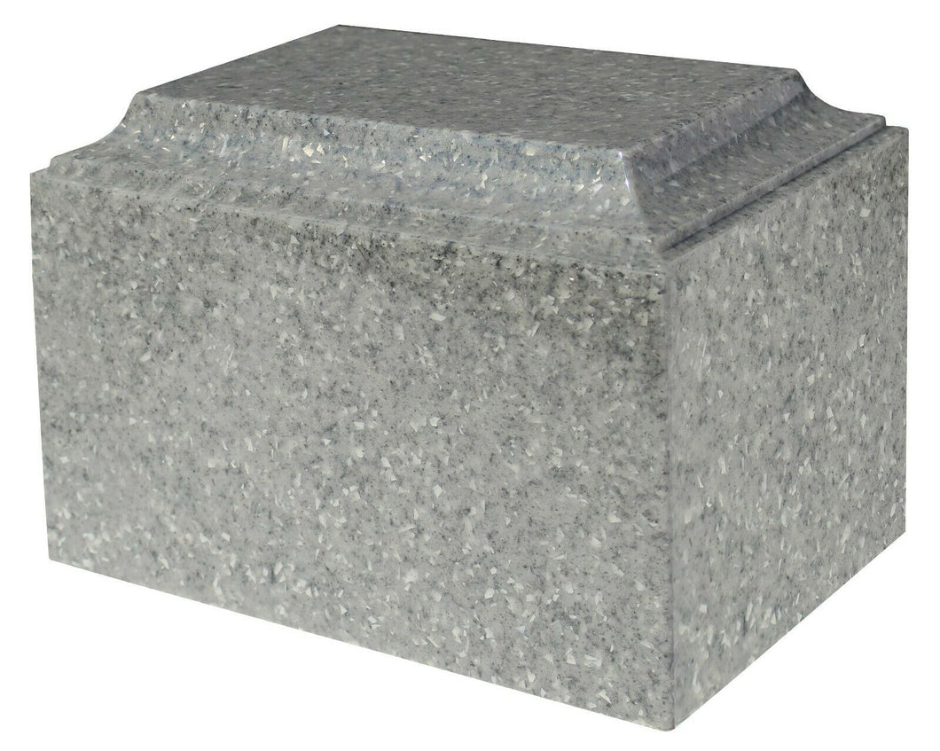 Large/Adult 225 Cubic Inch Tuscany Military Gray Cultured Granite Cremation Urn