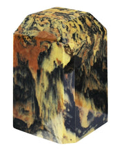 Load image into Gallery viewer, Small/Keepsake 36 Cubic Inch Gold Square Cultured Marble Cremation Urn For Ashes
