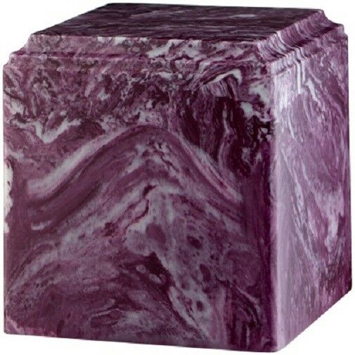 Large/Adult 280 Cubic Inch Merlot Cultured Marble Cube Cremation Urn for Ashes