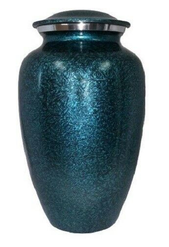 Small/Keepsake 3 Cubic Inch Blue Oceanic Aluminum Cremation Urn for Ashes