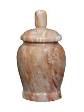 Load image into Gallery viewer, Small/Keepsake 10 Cubic Inch Classic Pink Marble Funeral Cremation Urn
