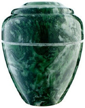 Load image into Gallery viewer, Small/Keepsake 18 Cubic Inch Green Vase Cultured Marble Cremation Urn for Ashes
