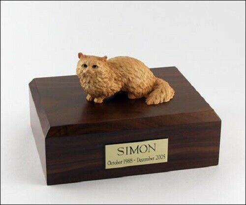 Angora Cat Figurine Brown Cremation Urn Available 3 Different Colors & 4 Sizes