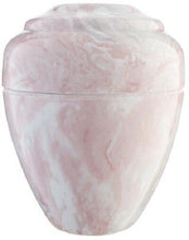 Load image into Gallery viewer, Small/Keepsake 18 Cubic Inch Pink Vase Cultured Marble Cremation Urn for Ashes
