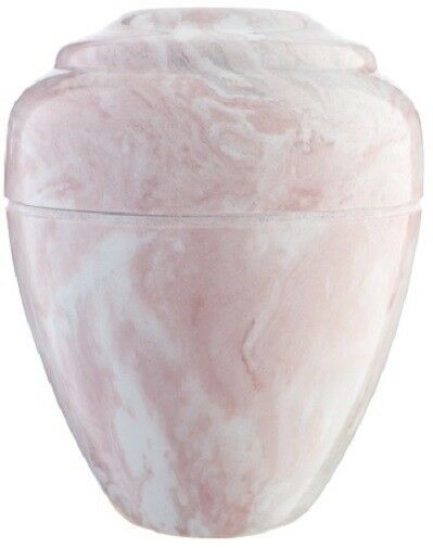 Small/Keepsake 18 Cubic Inch Pink Vase Cultured Marble Cremation Urn for Ashes