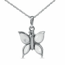 Load image into Gallery viewer, Sterling Silver White Butterfly Pendant/Necklace Funeral Cremation Urn for Ashes
