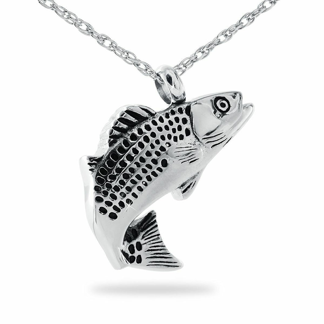 Small/Keepsake 1/2 Cubic Inch Fish Ash Stainless Steel Pendant Cremation Urn