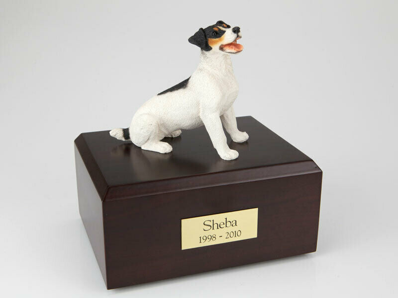 Jack Russell Terrier Black/Brown Pet Cremation Urn Avail. 3 Colors & 4 Sizes