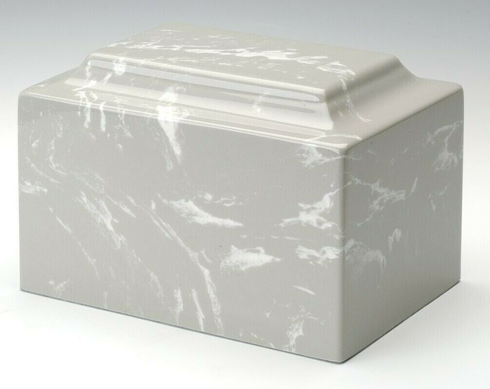 Classic Marble Gray Adult 210 Cubic Inches Cremation Urn for Ashes, TSA Approved