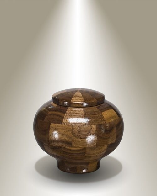 Wisdom Keepsake Black Walnut Wood Funeral Cremation Urn, 20 Cubic Inches