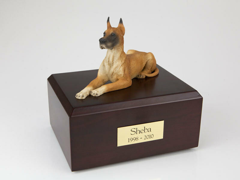 Great Dane, Fawn Pet Funeral Cremation Urn Available in 3 Diff Colors 4 Sizes