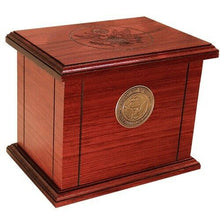 Load image into Gallery viewer, Large/Adult 225 Cubic Inch Wood Navy Funeral Cremation Urn-Made in USA
