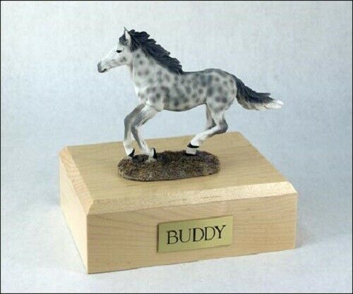 Horse Dapple Gray Figurine Funeral Cremation Urn Avail. 3 Diff. Colors & 4 Sizes