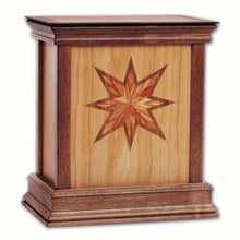 Load image into Gallery viewer, Large/Adult 225 Cubic Inch Cherry Star Handcrafted Wood Funeral Cremation Urn
