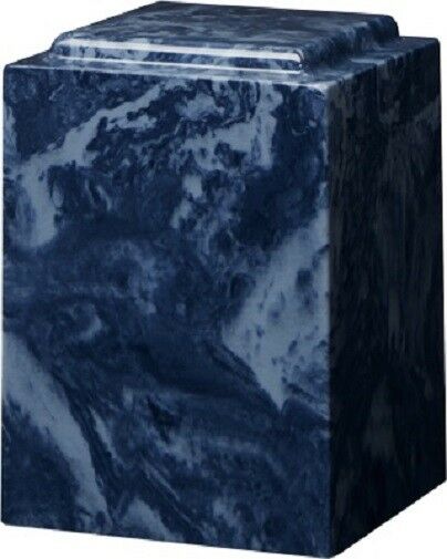 Large/Adult 220 Cubic Inch Windsor Blue Cultured Marble Cremation Urn for Ashes