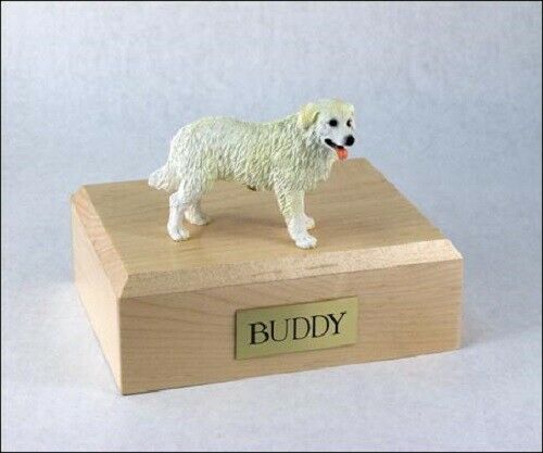 Kuvasz Figurine Stand Dog Pet Cremation Urn Available 3 Different Colors 4 Sizes