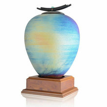 Load image into Gallery viewer, Large/Adult 200 Cubic Inches Turtle Raku Ceramic Funeral Cremation Urn for Ashes
